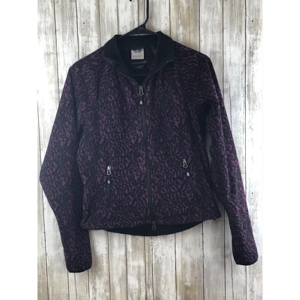 Harley Davidson Women's Size Small Purple & Black Full Zip Sweater Jacket EUC